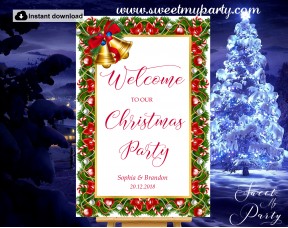 Christmas Party Welcome Sign,Holiday Party Welcome sign,(008ch)